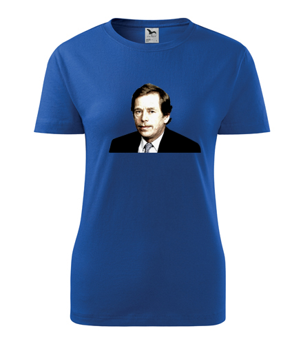 Modré dámské tričko Václav Havel kresba