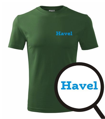 Lahvově zelené tričko Havel
