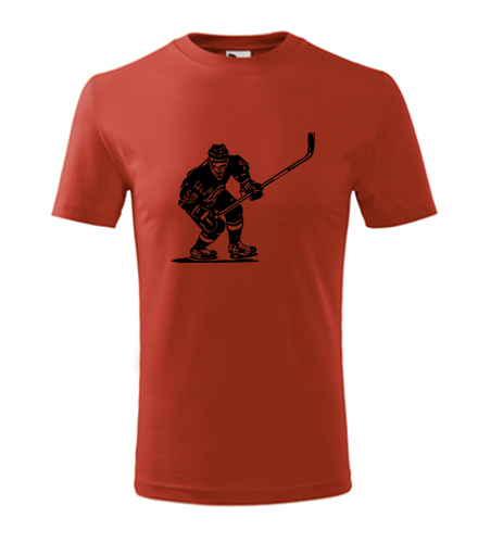 Červené dětské tričko s hokejistou