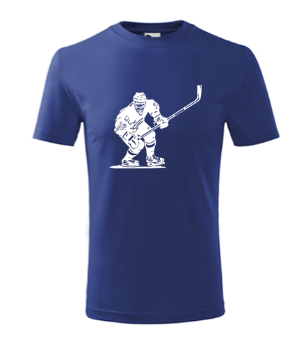 Modré dětské tričko s hokejistou