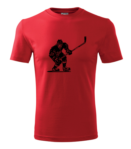 Červené tričko s hokejistou