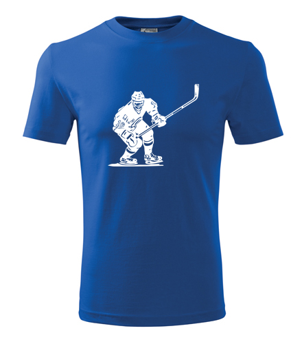 Modré tričko s hokejistou