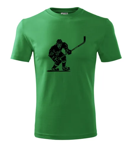 Zelené tričko s hokejistou