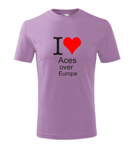 Fialové dětské tričko I love Aces over Europe