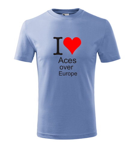 Světle modré dětské tričko I love Aces over Europe