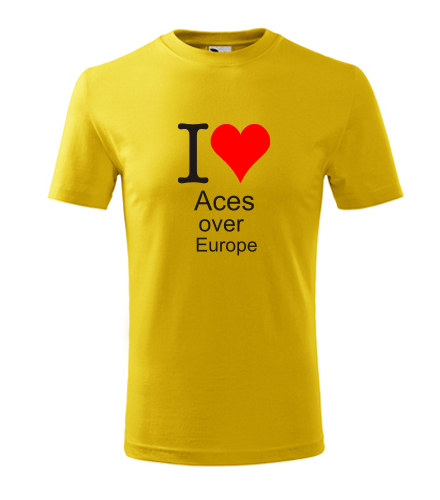 Žluté dětské tričko I love Aces over Europe