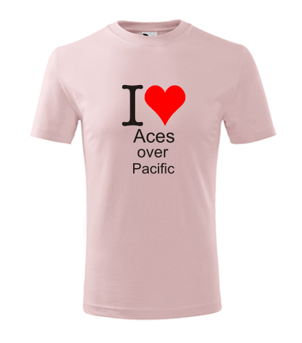 Růžové dětské tričko I love Aces over Pacific