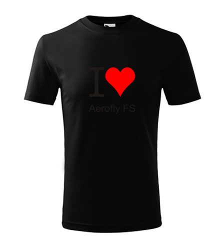 Černé dětské tričko I love Aerofly FS