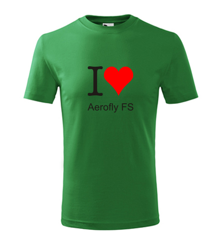 Zelené dětské tričko I love Aerofly FS
