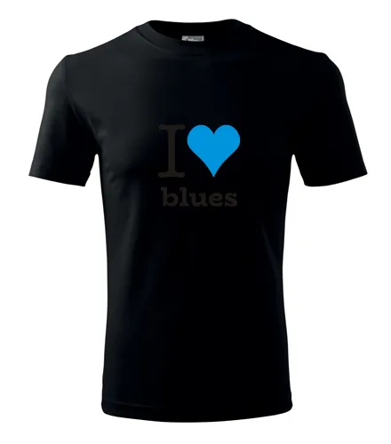 Černé tričko I love blues