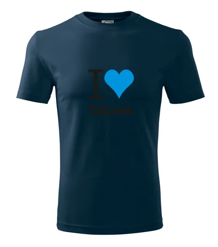 Tmavě modré tričko I love blues