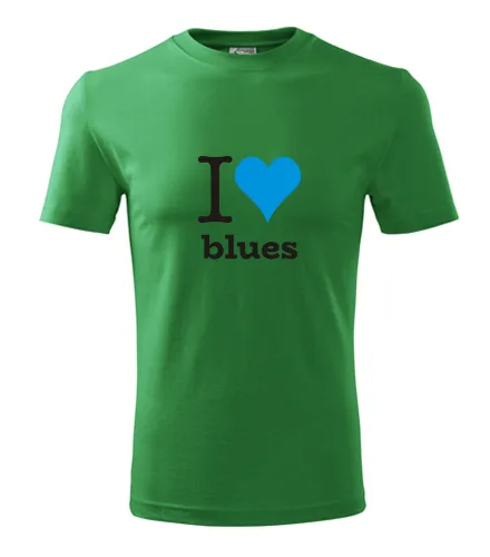 Zelené tričko I love blues