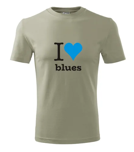 Khaki tričko I love blues