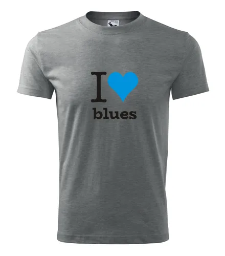 Šedé tričko I love blues