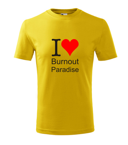 Žluté dětské tričko I love Burnout Paradise