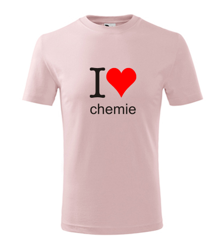 Růžové dětské tričko I love chemie