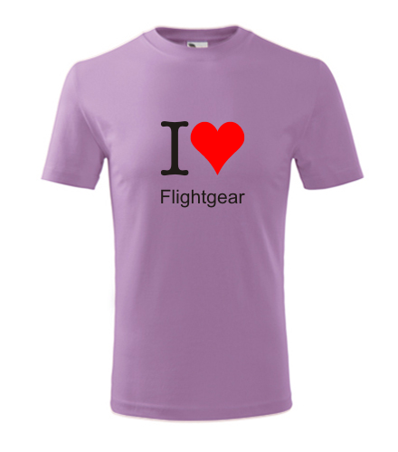 Fialové dětské tričko I love Flightgear