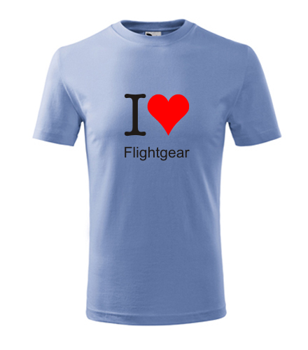 Světle modré dětské tričko I love Flightgear