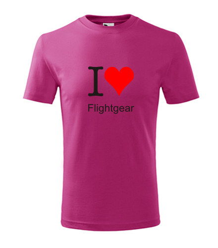 Purpurové dětské tričko I love Flightgear