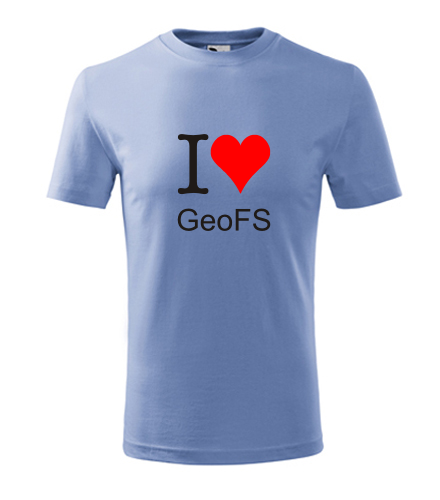 Světle modré dětské tričko I love GeoFS