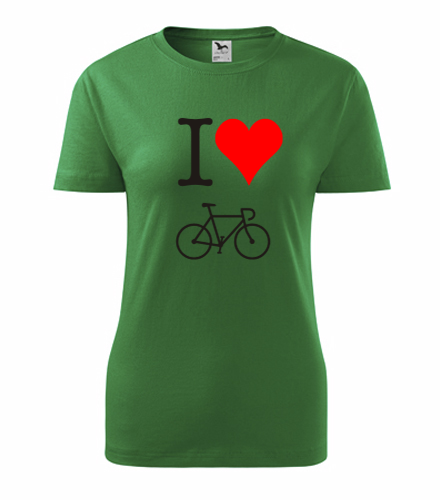Zelené dámské tričko I love kolo