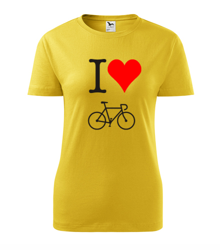 Žluté dámské tričko I love kolo
