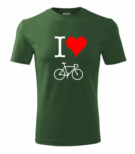 Lahvově zelené tričko I love kolo