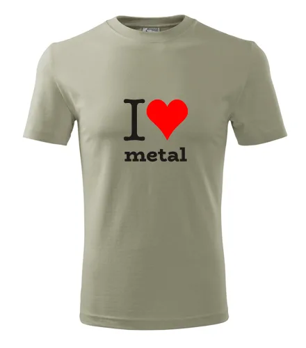 Khaki tričko I love metal