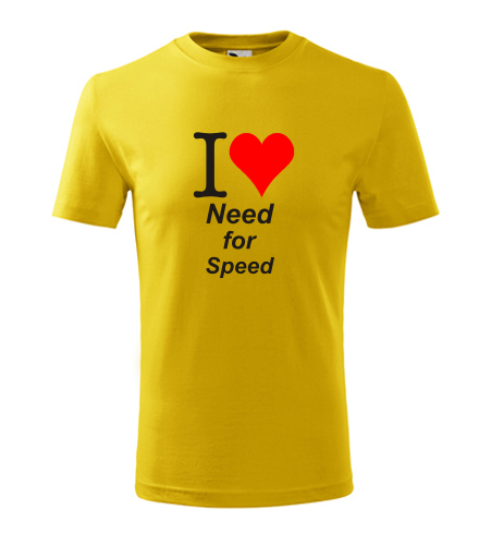 Žluté dětské tričko I love Need for Speed