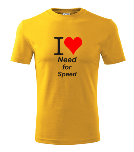Žluté tričko I love Need for Speed