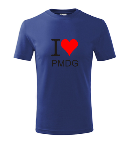 Modré dětské tričko I love PMDG