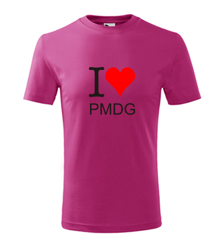 Purpurové dětské tričko I love PMDG