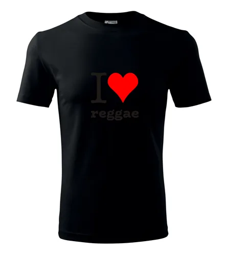 Černé tričko I love reggae
