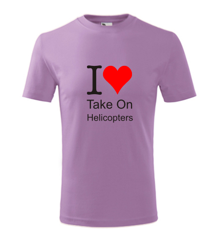 Fialové dětské tričko I love Take On Helicopters