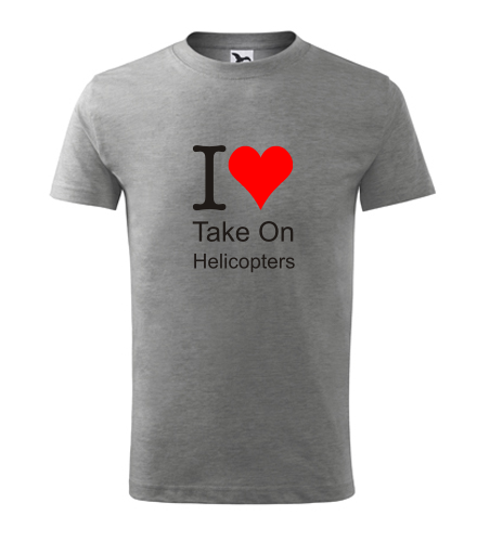 Šedé dětské tričko I love Take On Helicopters