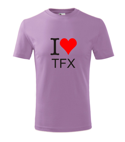 Fialové dětské tričko I love TFX
