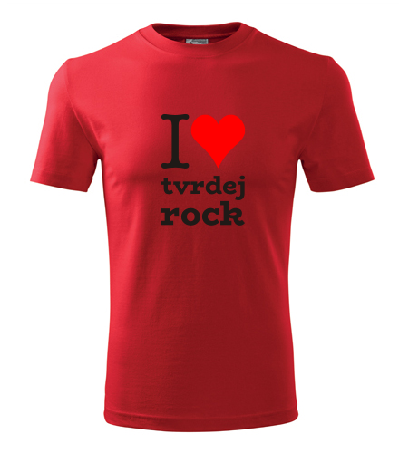 Červené tričko I love tvrdej rock