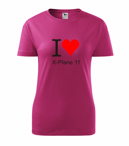 Purpurové dámské tričko I love X-Plane 11