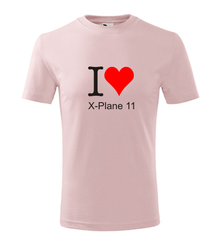 Růžové dětské tričko I love X-Plane 11