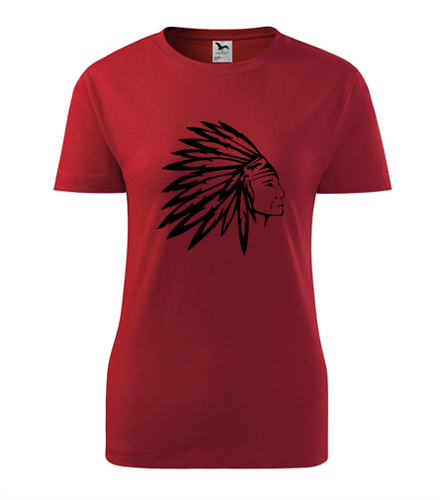 Červené dámské tričko indián