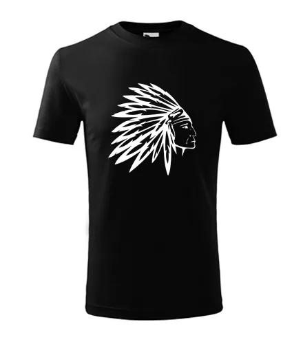 Černé dětské tričko indián