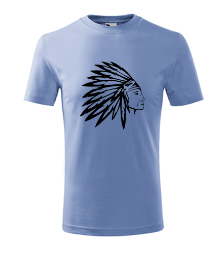Nebesky modré dětské tričko indián