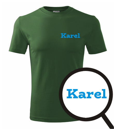 Lahvově zelené tričko Karel
