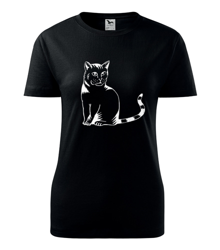 Černé dámské tričko kočka divoká
