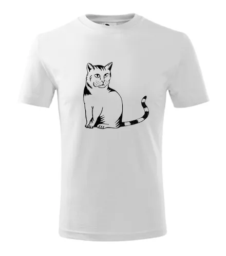 Bílé dětské tričko kočka divoká
