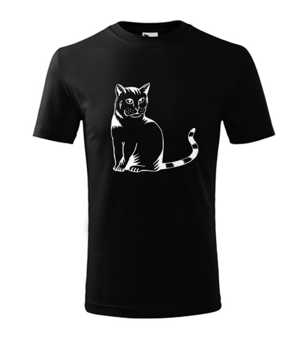 Černé dětské tričko kočka divoká