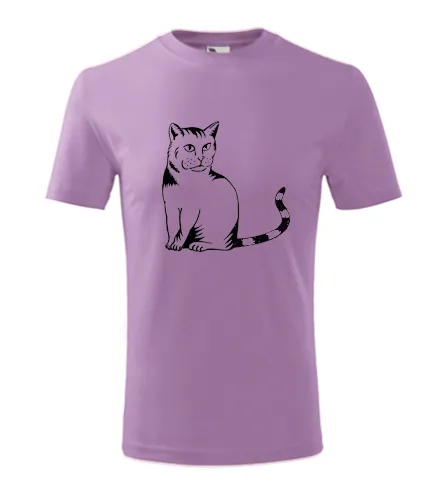 Fialové dětské tričko kočka divoká