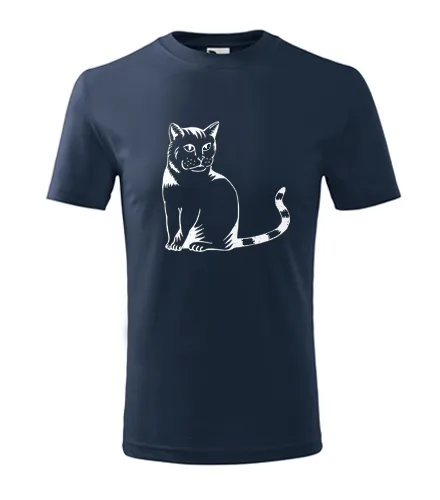 Tmavě modré dětské tričko kočka divoká