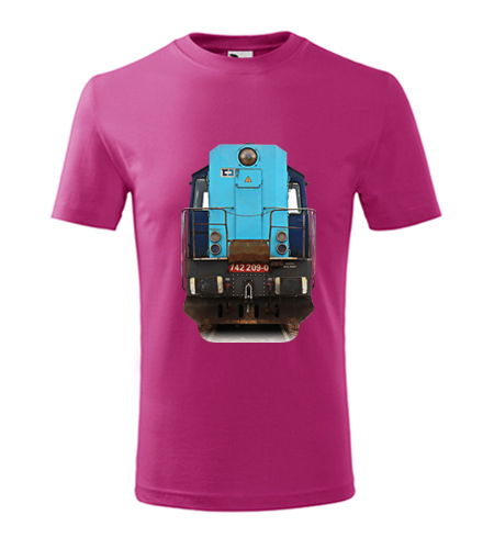 Purpurové dětské tričko s lokomotivou Kocour 742.209
