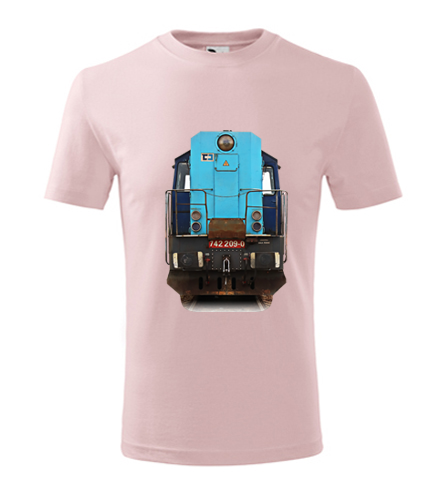 Růžové dětské tričko s lokomotivou Kocour 742.209